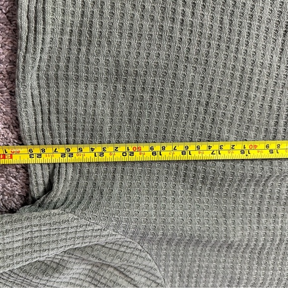 Time and Tru Waffle Knit long sleeve top XXL 2XL plus size balloon green boho - Picture 11 of 12